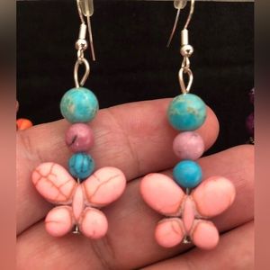 Artisan Handmade with love, dangling gorgeous beaded earrings.  One of a kind.